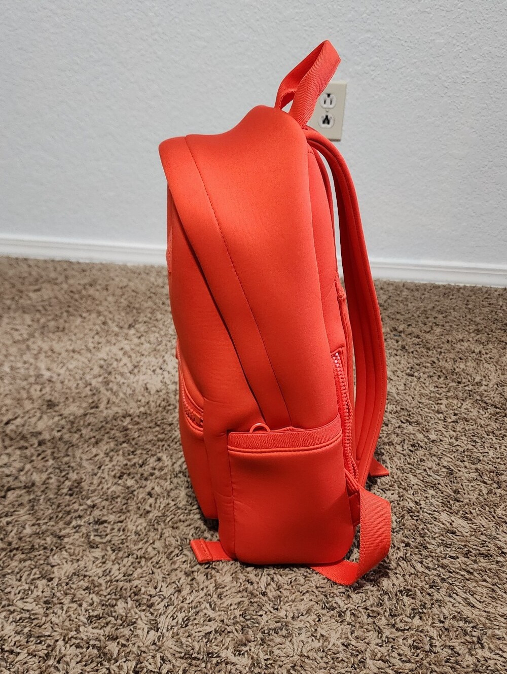 Dagne Grover Dakota Travel Laptop Backpack Bright Red Orange Color Medium - Picture 3 of 13